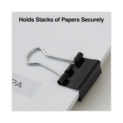 Universal Binder Clips with Storage Tub, Mini, Black/Silver, 60/Pack