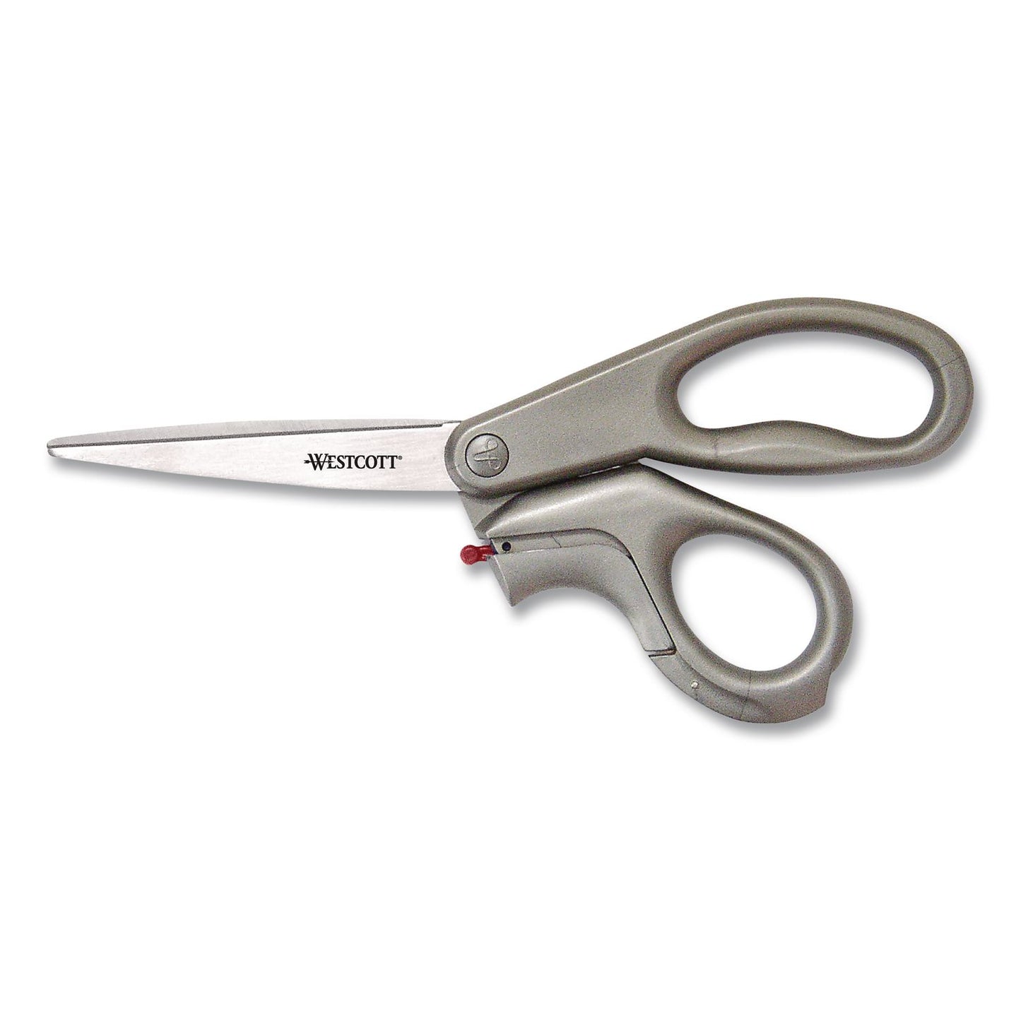 Westcott E-Z Open Box Opener Stainless Steel Shears, 8" Long, 3.25" Cut Length, Offset Gray Handle