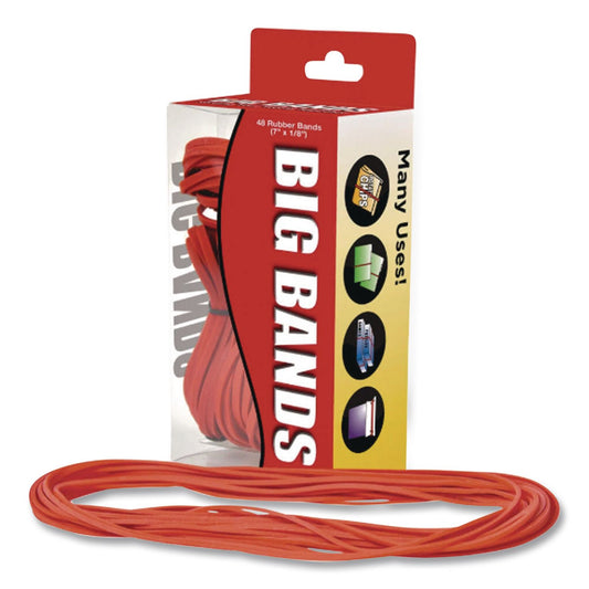 Alliance Big Bands Rubber Bands, Size 117B, 0.07" Gauge, Red, 48/Box
