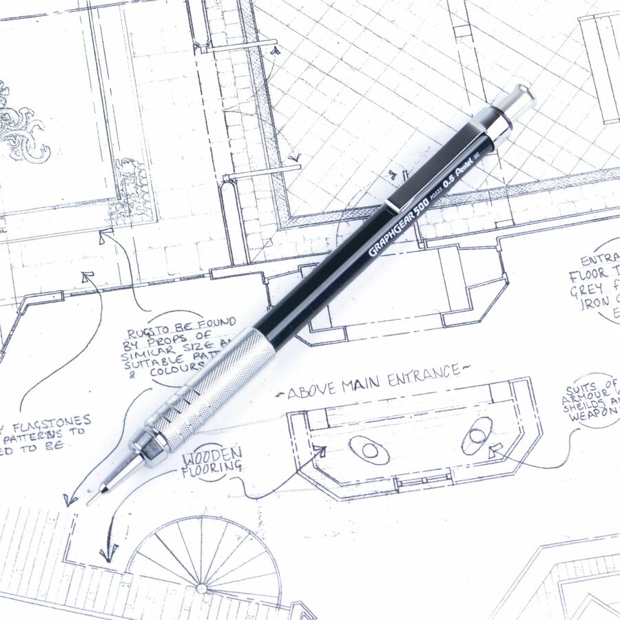 Pentel Graph Gear 500 Automatic Drafting Pencils, 0.5 mm, Black Barrel