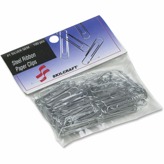 SKILCRAFT Paper Clips, Bag Of 100, Silver (AbilityOne 7510-01 467-6738)