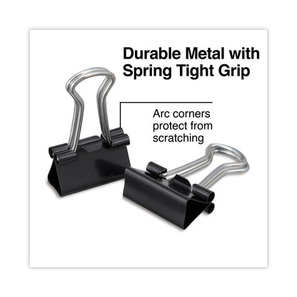 Universal Binder Clips with Storage Tub, Mini, Black/Silver, 60/Pack
