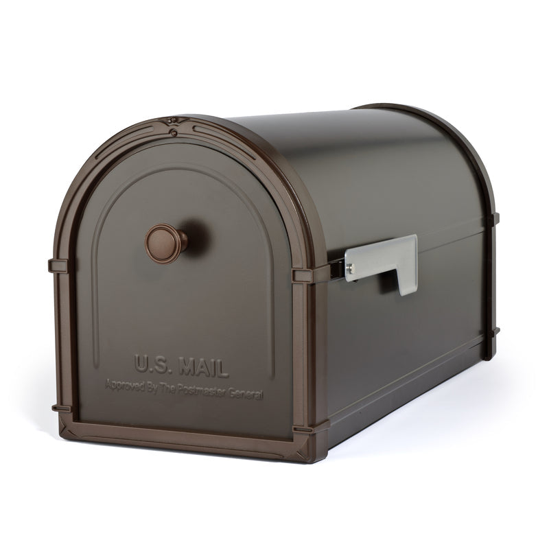 Architectural Mailboxes Rubbed Bronze Bellevue Modern Galvanized Steel Post Mount Mailbox - Open Box