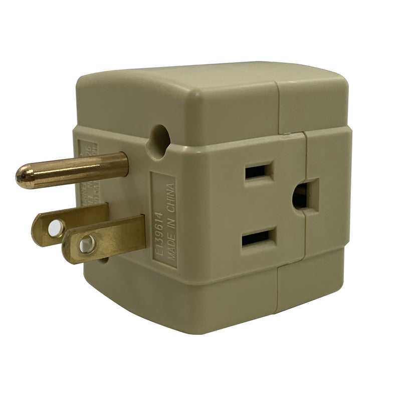 Projex Grounded 3 outlets Cube Adapter 1 pk (Pack of 10) - Deal of The Week