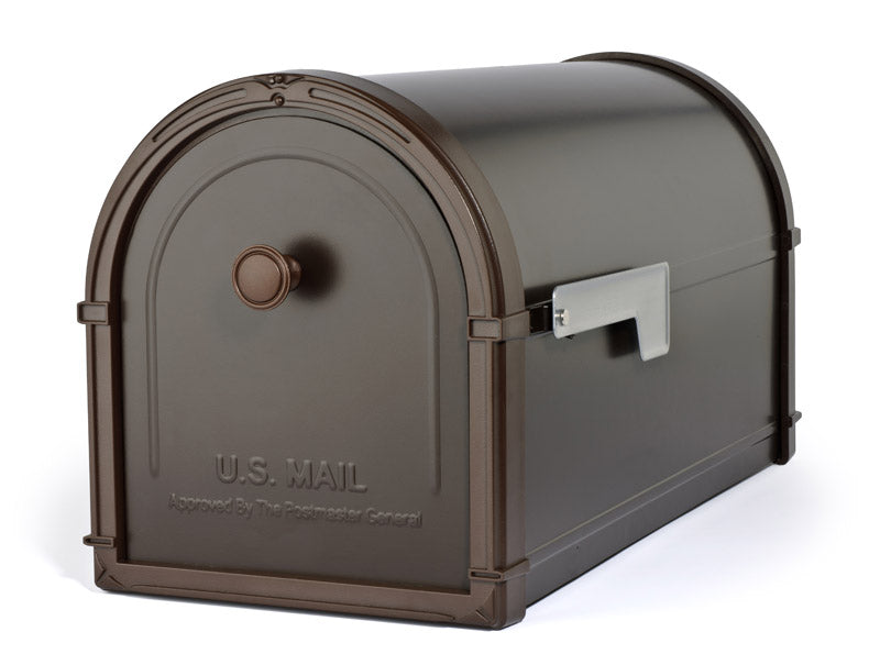 Architectural Mailboxes Rubbed Bronze Bellevue Modern Galvanized Steel Post Mount Mailbox - Open Box