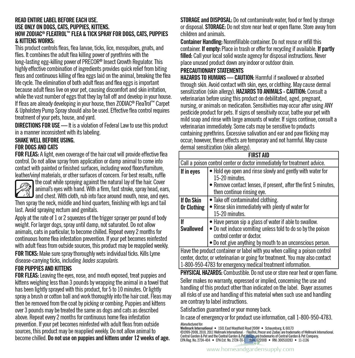 Zodiac Flea & Tick Spray for Dogs & Cats